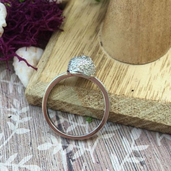 Sterling Silver Skull CZ Ring Size 8 - Picture 5 of 8